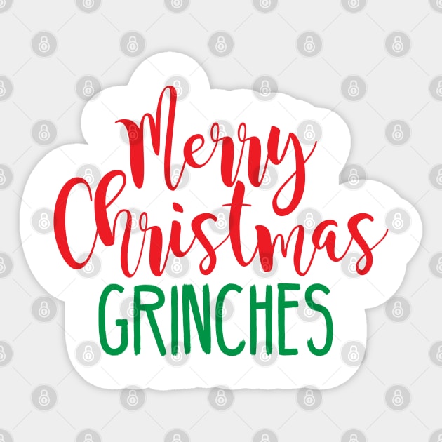 Merry Christmas Grinches Sticker by shemazingdesigns